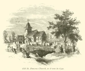 Alte St. Pancras Kirche, wie sie 1740 war